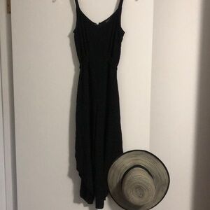 MSK Spaghetti Strap ROMPER Back Zip Waist Tie EUC